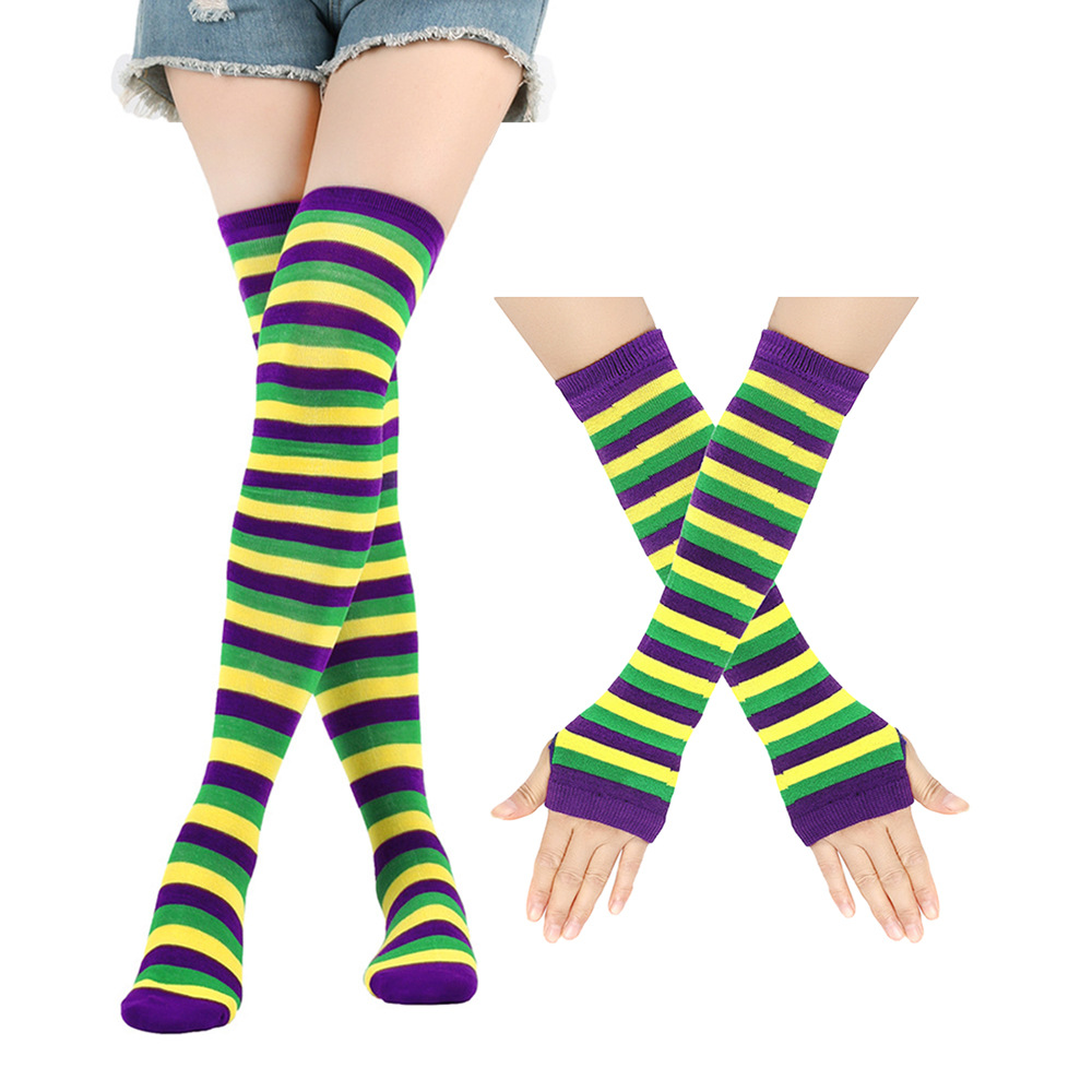 2025d Amerikanische Unabhängigkeitstagsflagge Sterne und Streifen Overknee-Socken mit fünfzackigem Stern, hohe lange Schlauchsocken im Beutel_voghion.com