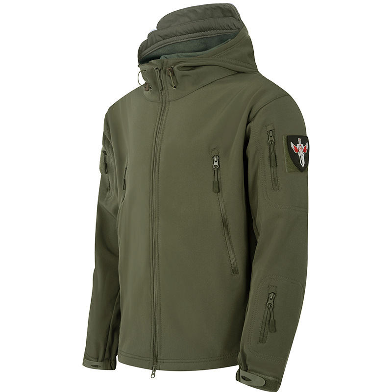 突撃服男性屋外ソフトシェル突撃服ベルベット迷彩防風コートクロスボーダー戦術ジャケットm65|undefined
