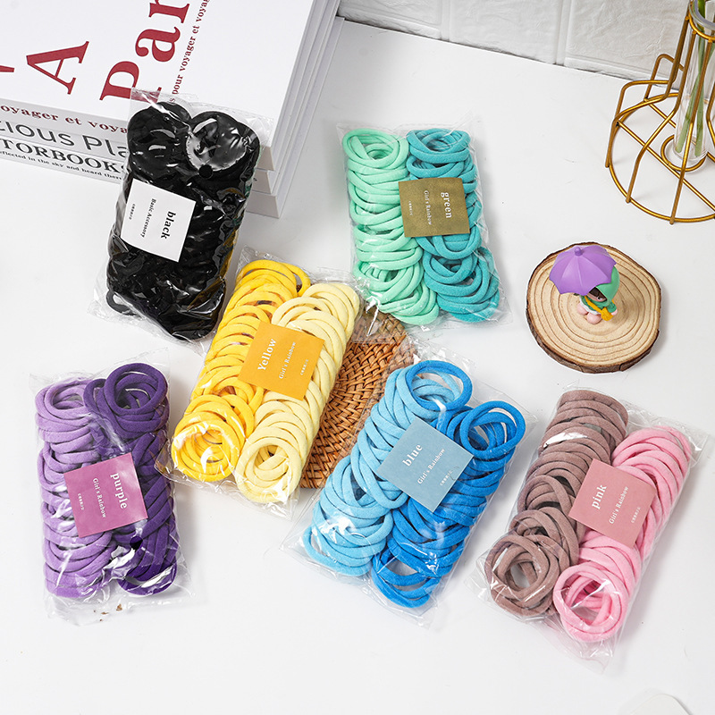 Cross-border exclusive new color matching towel ring high elastic seamless head ring color rubber band hair band hair tie hair rope Cross-border exclusive new color matching towel ring high elastic seamless head ring color rubber band hair band hair tie hair rope