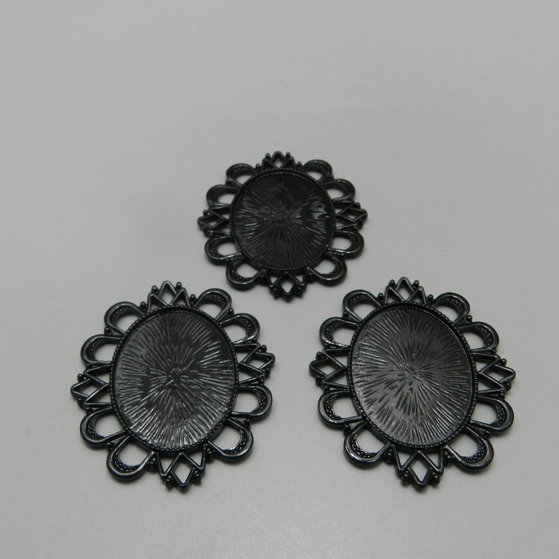 Полое кружевное основание для подвески из сплава, двустороннее внутреннее 30*40 мм, овальная подвеска, нижняя опора, аксессуары для ювелирных изделий DIY