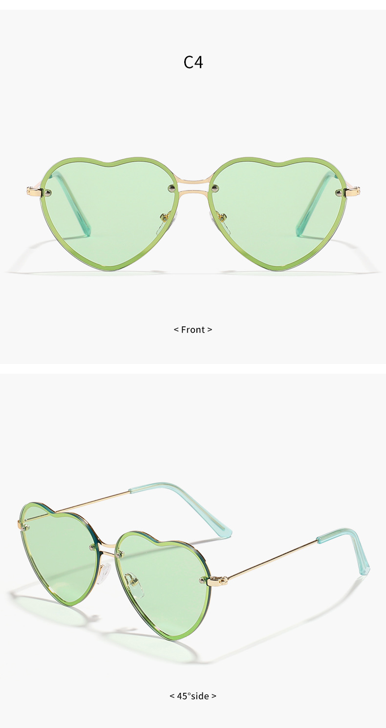 Fashion Heart Shape Pc Special-shaped Mirror Frameless Women's Sunglasses display picture 4