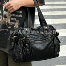 欧美复古大容量旅行包Y2K辣妹手提托特暗黑街潮机车批发水洗