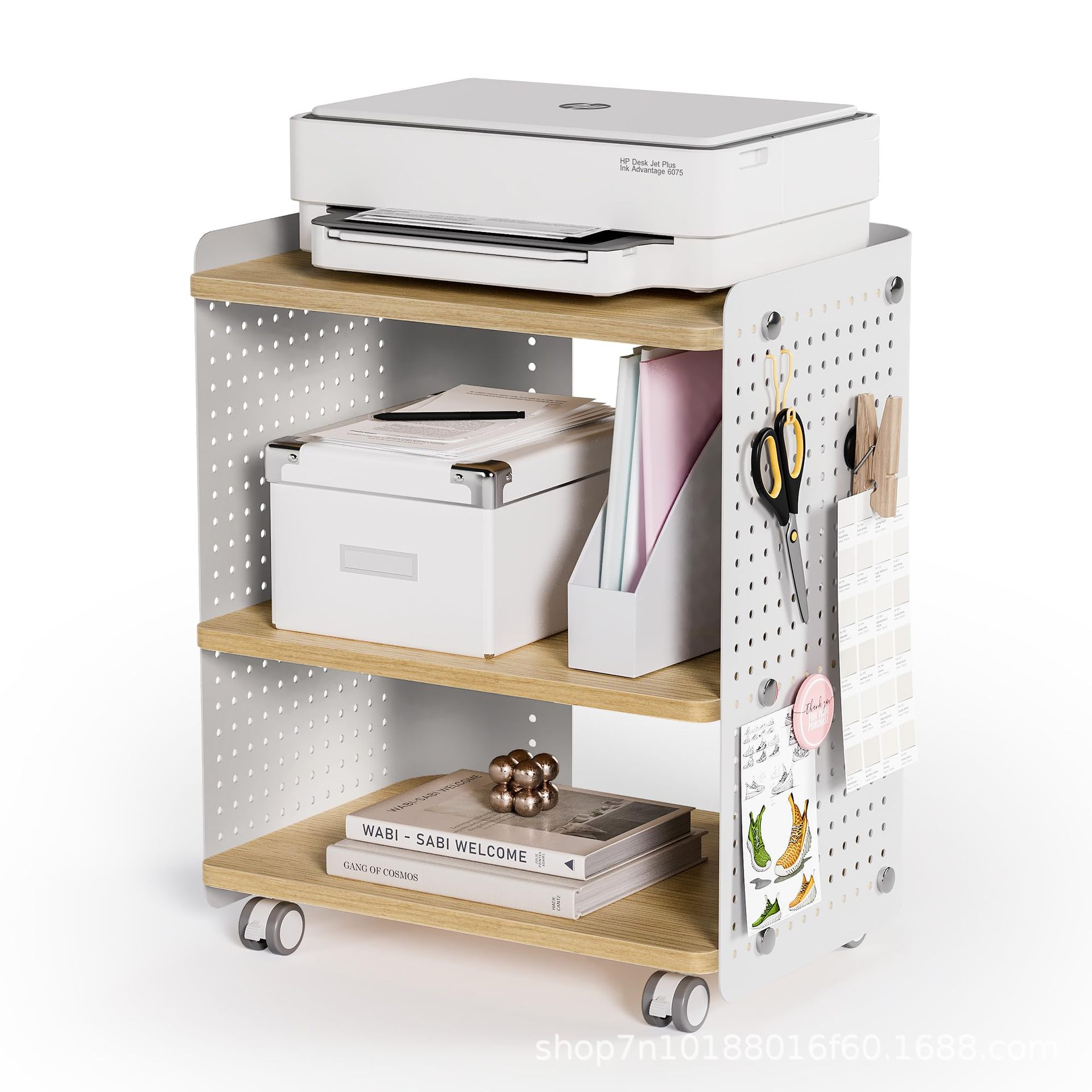 Desktop Bookshelf Perforated Board Desktop Storage Rack Office Workstation Storage Rack Simple Student Dormitory Multi-Layer Bookcase