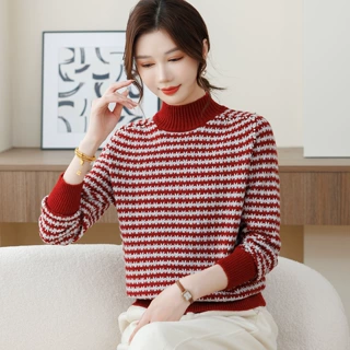 女装厚款奶奶中老年人秋冬妈妈装毛衣打底羊毛衫上衣羊毛针织小衫