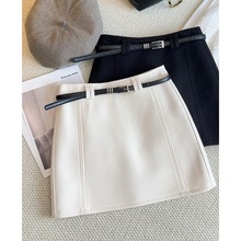 秋冬加厚毛呢半身裙女2025韩版高腰直筒包臀裙遮胯防走光呢子短裙