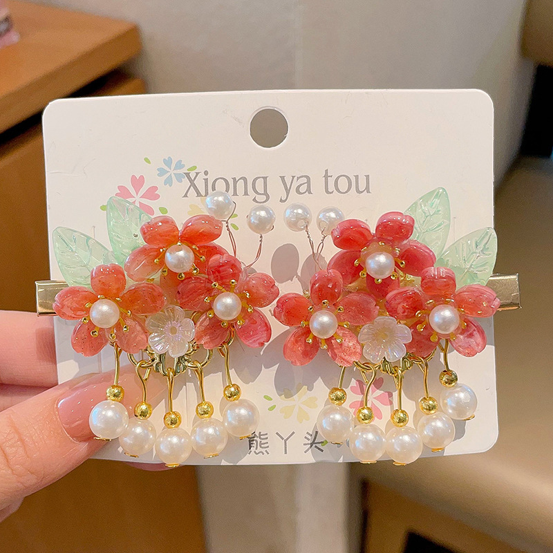 Chica de Hanfu tocado de los niños traje antiguo princesa borla horquilla estilo chino niña paso horquilla clip de pelo