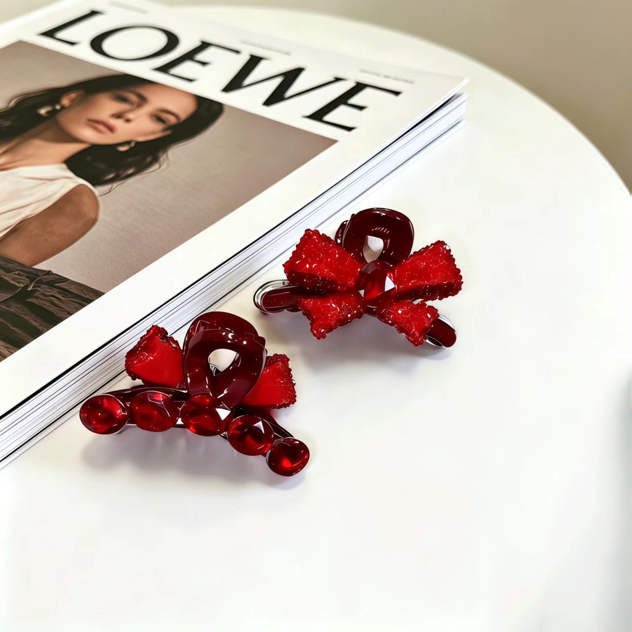 83#【빨간색】ab 나비【4.5cm】