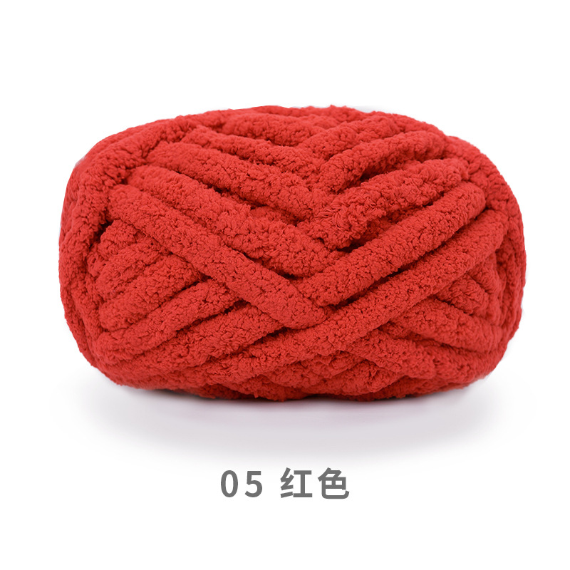 Bola de nieve gato cola 2cm grueso dedo bufanda lana DIY hecho a mano Super gruesa tira de hielo hilo tejido manta nido mascota