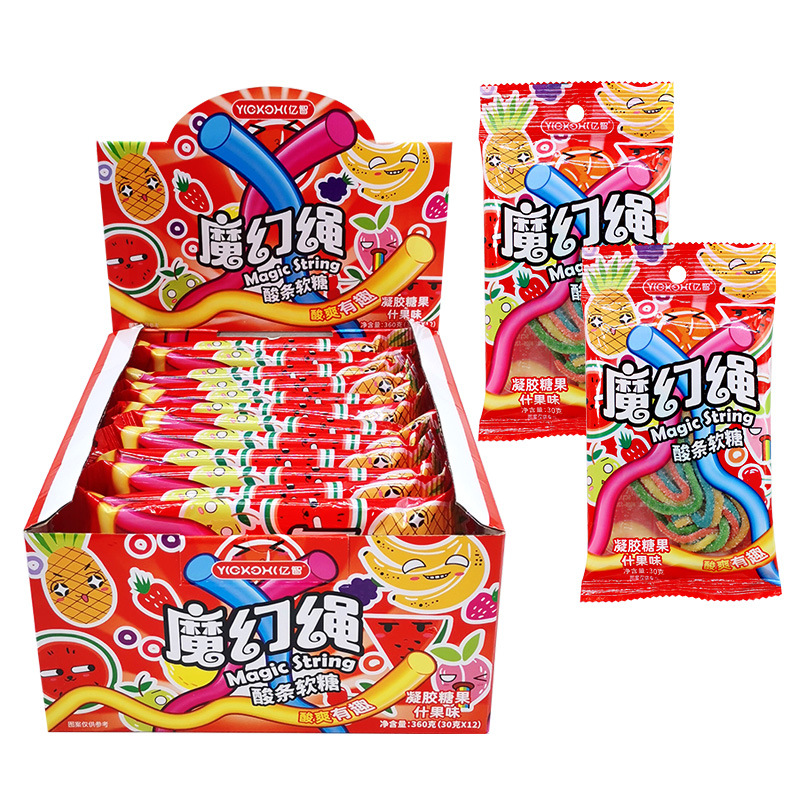 Magic Rope Juice Gummy, Sour Stick Candy, Fruit Candy, Candy Children Snacks, Childhood Snacks, Wholesale, Supermarket Convenience