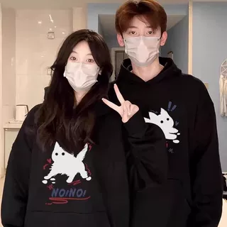 不一样的情侣装连帽卫衣春秋季高级感加绒外套男女大码纯棉套装冬