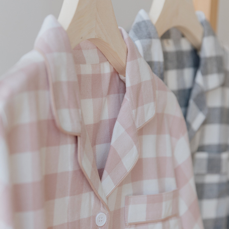 特价-无印情侣睡衣女春秋季纯棉磨毛绒布秋冬加厚全棉长袖家居服