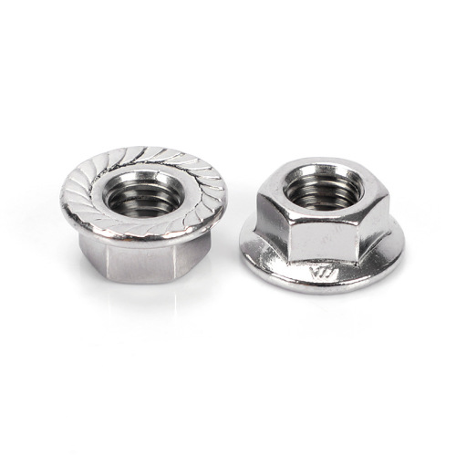 Factory direct sales 304 stainless steel external hexagonal flange nut with tooth pad screw cap M3-M20