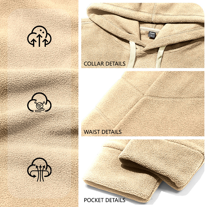 Hombres transfronterizos Europeos y estadounidenses otoño y invierno nuevo pesado hookah encapuchado camisa deportiva casual de pelusaje grueso