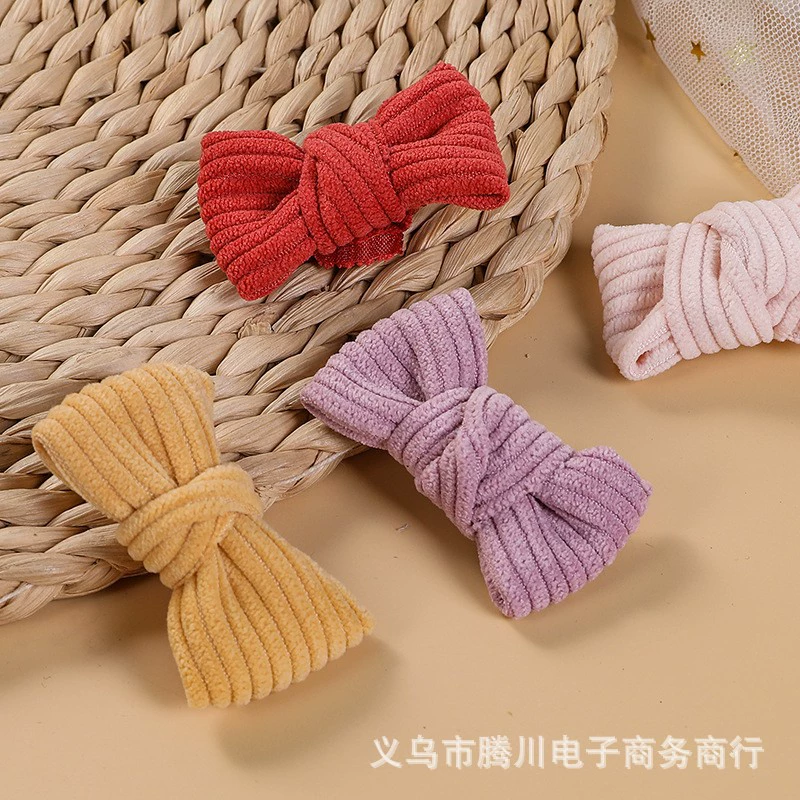 Трансграничный хит продаж, однотонный вельветовый бант ручной работы, аксессуары для волос «сделай сам», одежда, обувь и головные уборы, аксессуары, игрушки, украшения