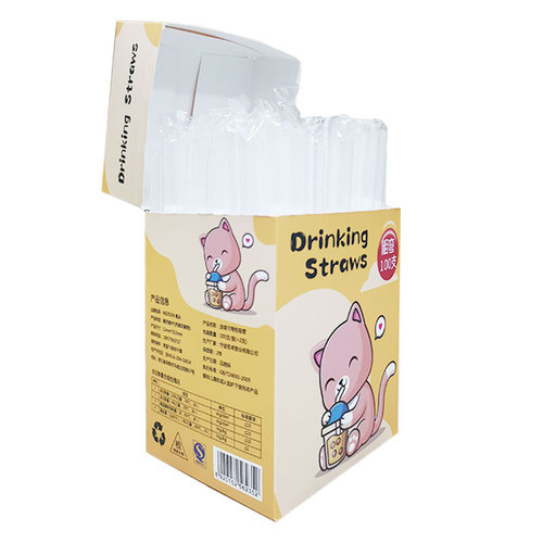 Disposable individually packaged single straw for maternal and child food-grade fine straws for plastic milk tea thick straws