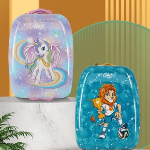 Children's Trolley Suitcase Factory Customized Pattern Universal Silent Wheel Large Space School Weight-Reducing Suitcase