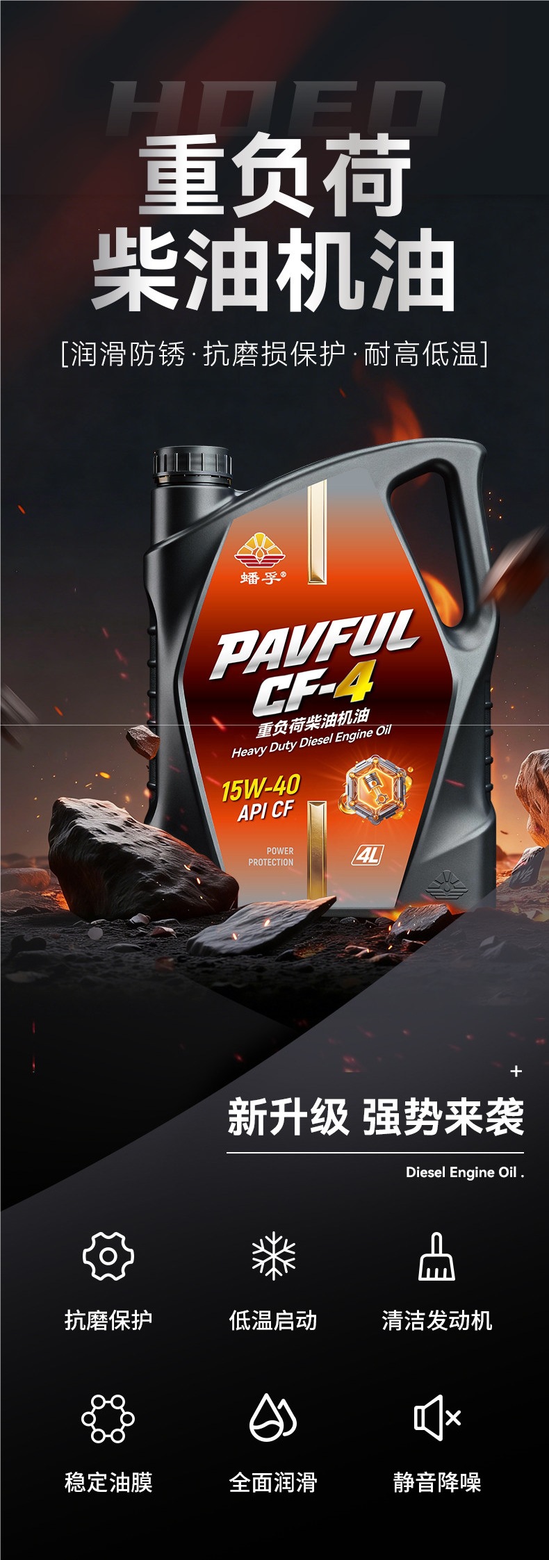 Genuine fully synthetic diesel engine oil for single-bar micro tillers, rotary tillers, Yuchai engines, and truck-specific lubricant, 4 liters