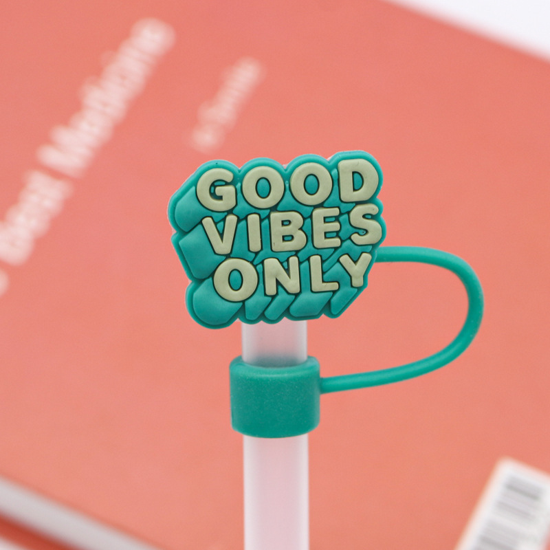 Nueva funda de silicona de 10 mm para pajitas de dibujos animados, tapa de pajita con diseño de animal, protección a prueba de polvo, tapón de pajita personalizado, listo para la venta