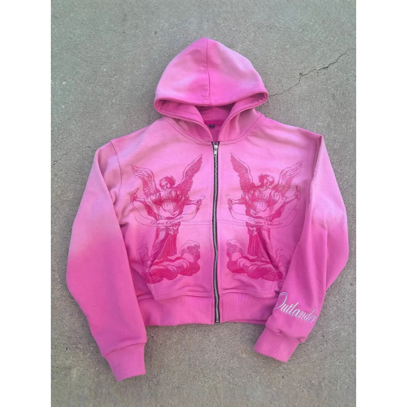 Urban Hip-Hop Gradient Print Hooded Sweatshirt Jacket - Stylish Oversized Pullover With 3D Design For Men & Women_viptrois.com