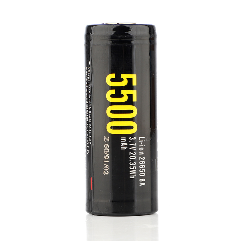 1节26650锂电池3.7v可充电电池带保护容量5500强光手电筒电池