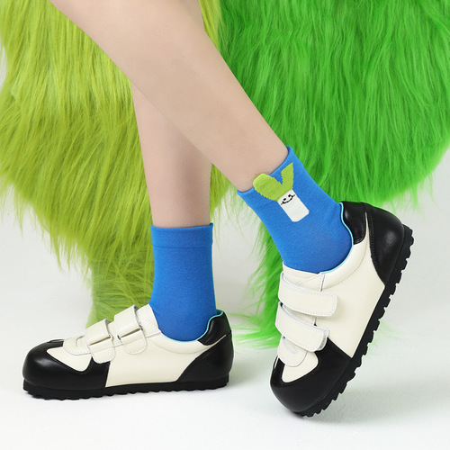 Sweat-absorbent and deodorant socks for women, sweat-absorbent spring and summer women's socks, cute cartoon red panda, funny personalized cotton socks