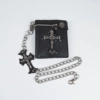 Black band black belt cross chain