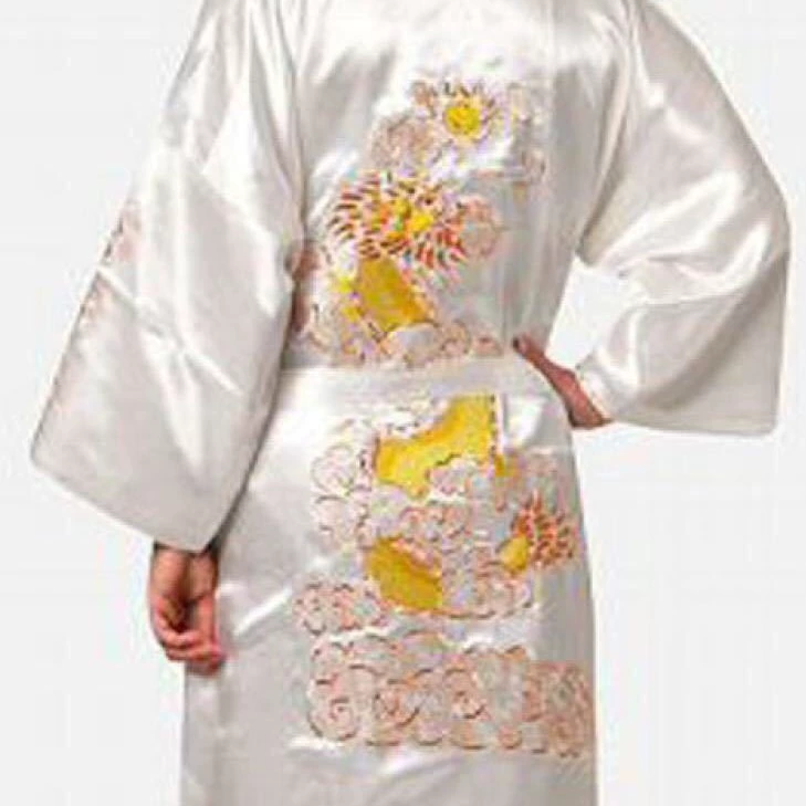 Black bathrobe, with embroidery