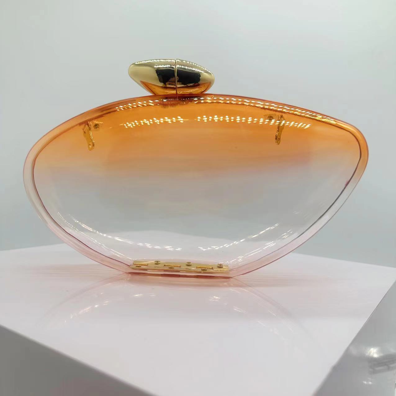 Solid Color Pattern Transparent Rose Red Yellow Arylic Solid Color Shell Evening Bags