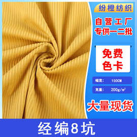 现货经编8坑灯芯绒3D条绒丽丝绒烂花面料沙发抱枕服装家纺布料