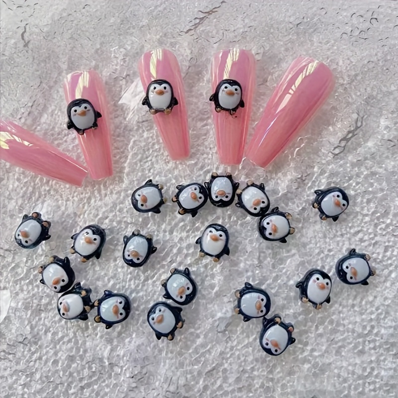 New Cartoon Q Version Little Penguin Nail Art Resin Jewelry Accessories DIY Nail Decoration Material 9mm