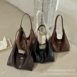 跨境批发新款复古休闲斜挎包包女时尚大容量托特包通勤单肩子母包