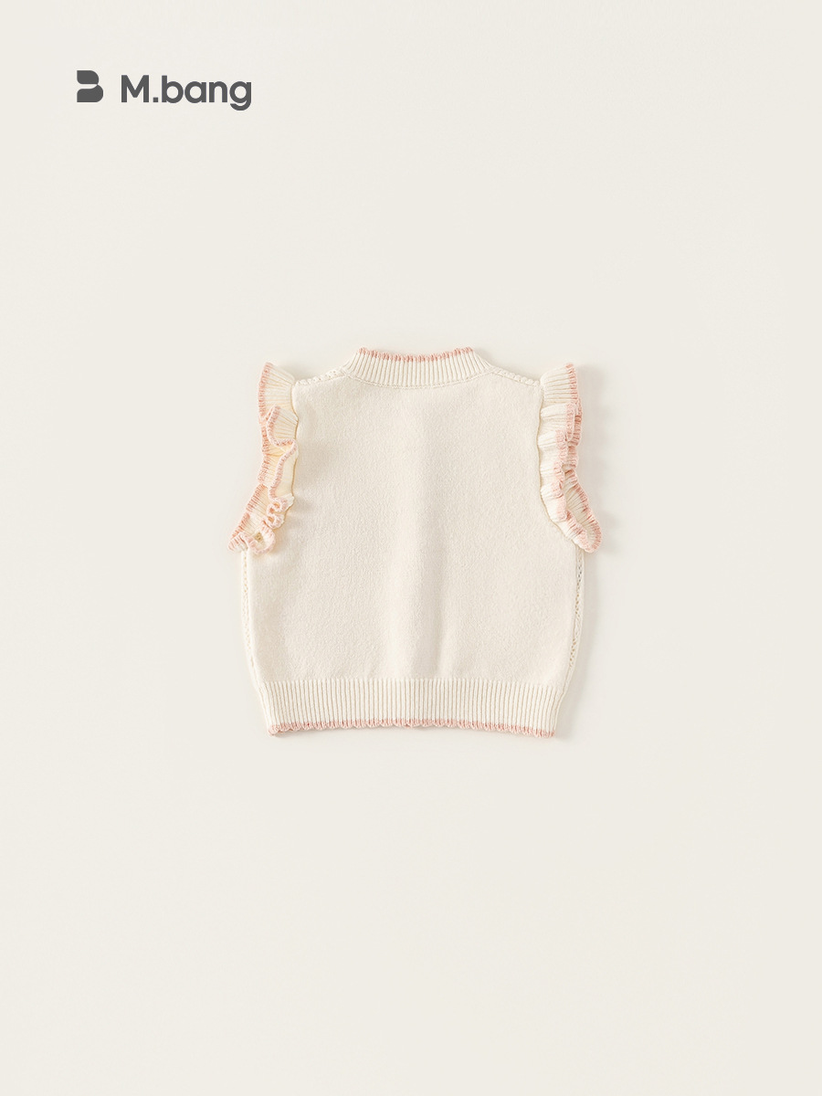 Youbao ropa para niños suéter de primavera para niñas suéter de manga voladora para niños chaleco de lazo de conejo dulce para niñas