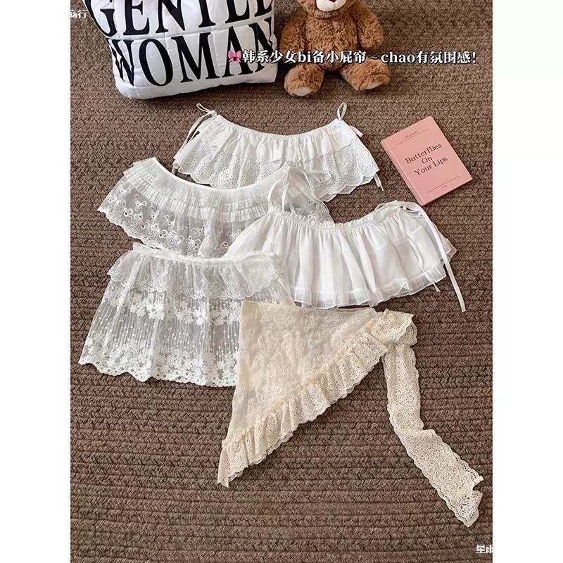 Сладкий и пикантный треугольный шарф с вышивкой в стиле ретро, корейский стиль, атмосферное и универсальное украшение, модный аксессуар для талии, шарф для высокой талии