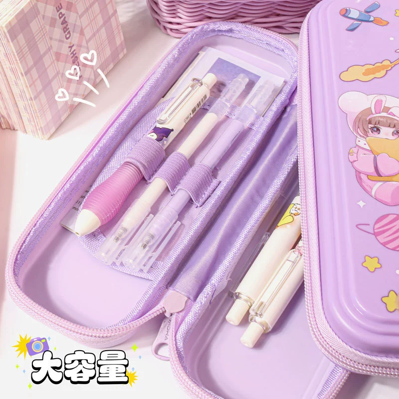 Cartoon capacious cute high quality teaching pencil case for elementary school students, Birthday gift, wholesale