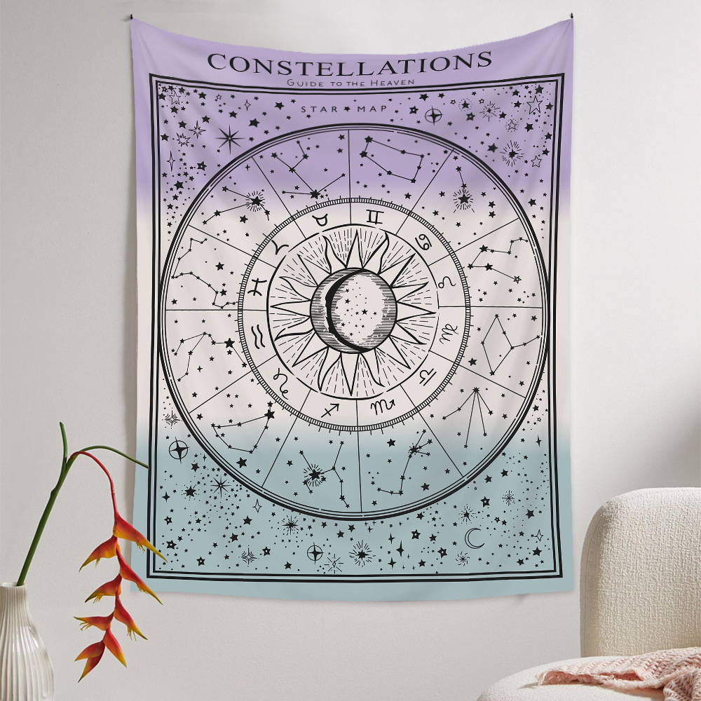 Bohemian Contrast Color Constellations Decoration Background Wall Cloth Tapestry Wholesale Nihaojewelry display picture 3