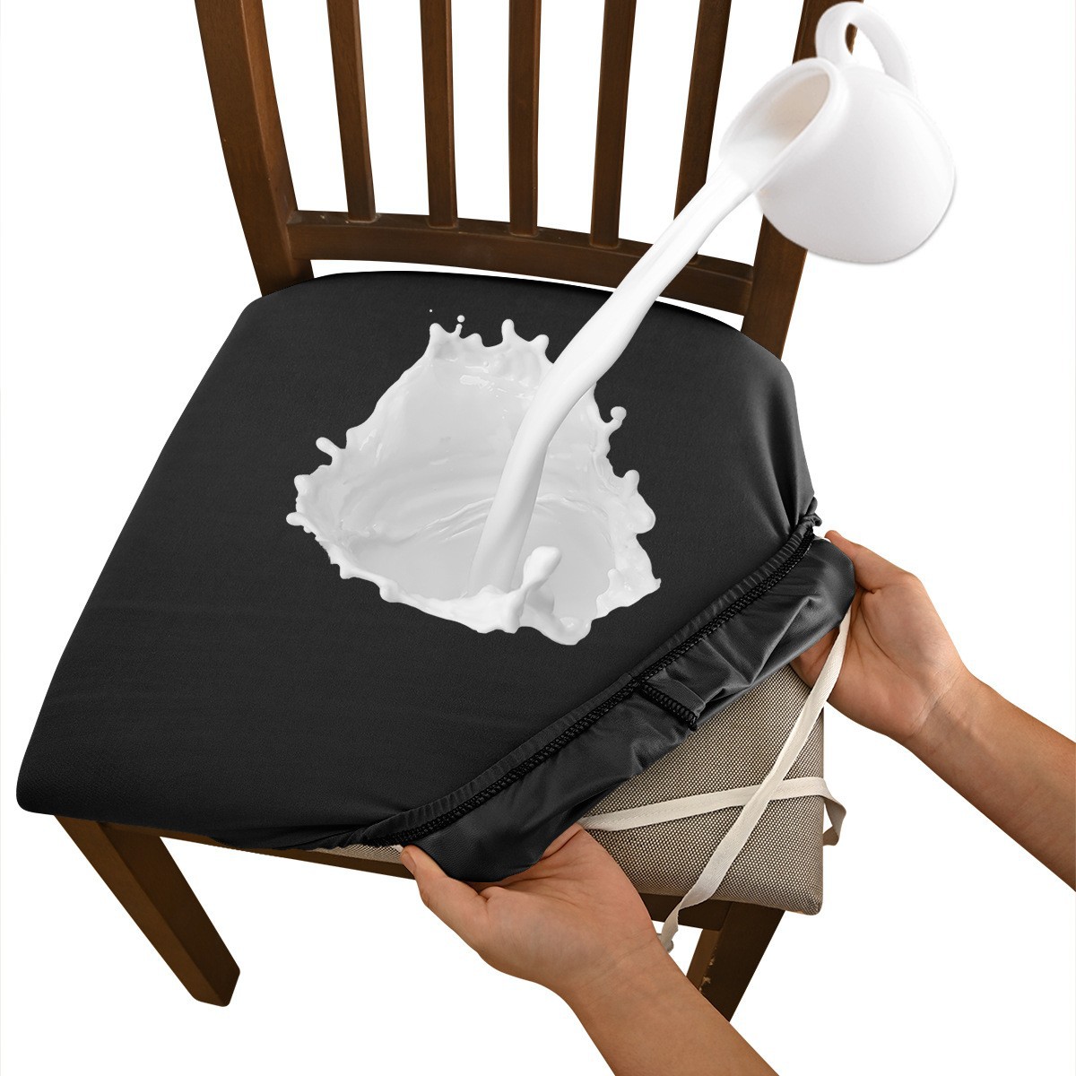 TEMU cubierta de silla en stock, cubierta de banco resistente al agua de seda de leche transfronteriza, cubierta de silla de mesa de comedor de hotel