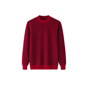 Inner Mongolia Casual Middle-Aged Floral Men's T-Shirt Long-Sleeve Fleece-Lined Crew Neck Fashion Dad's Base Shirt