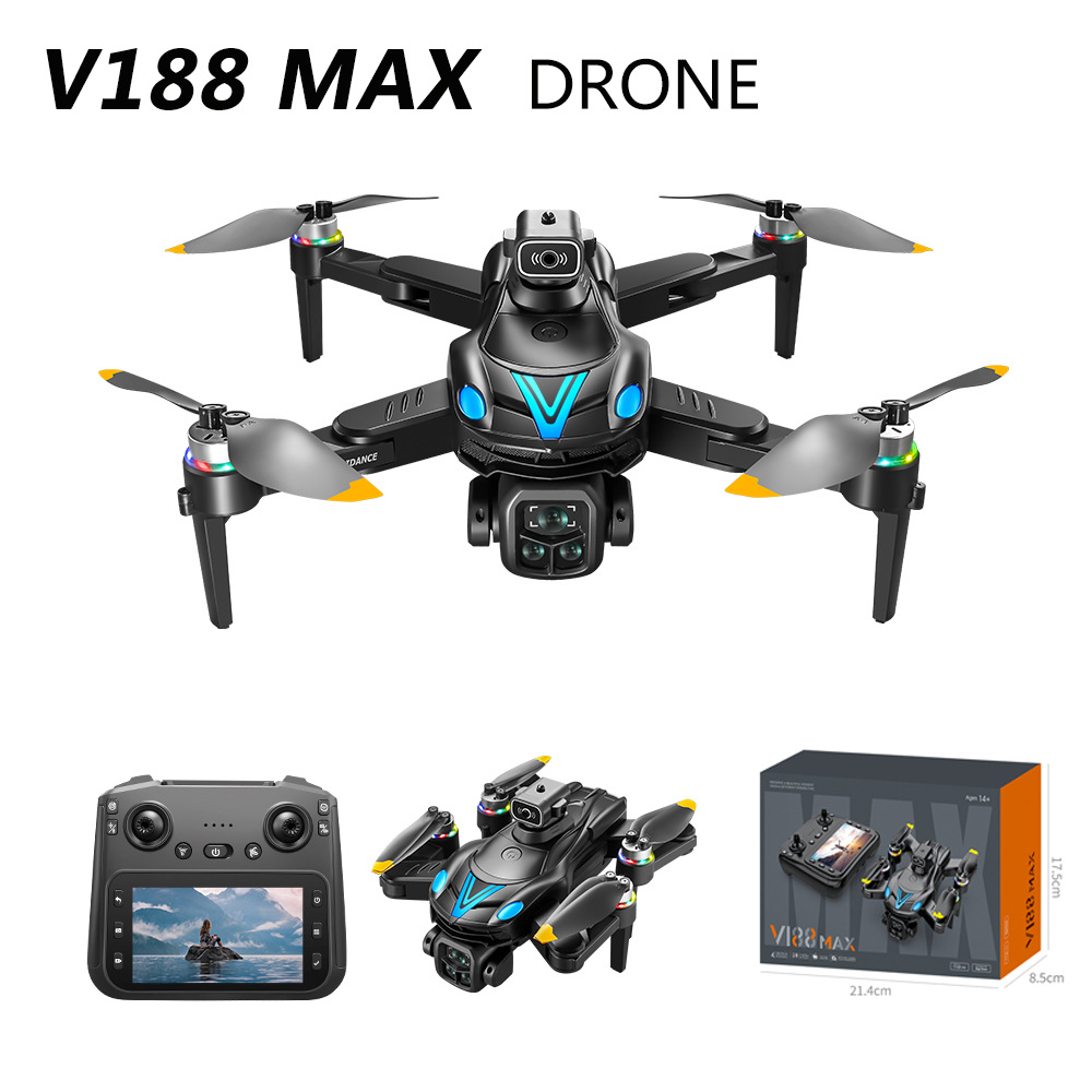 V188Max Drone with Optical Flow Brushless Motor, High-Definition Aerial Photography, Intelligent Remote Control, Obstacle Avoidance, Foreign Trade Toy Remote Control Aircraft