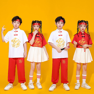 Children's Cheerleading Dress Chinese Style Primary School Games Class Dress Opening Ceremony Chorus Kindergarten Dance Dress
