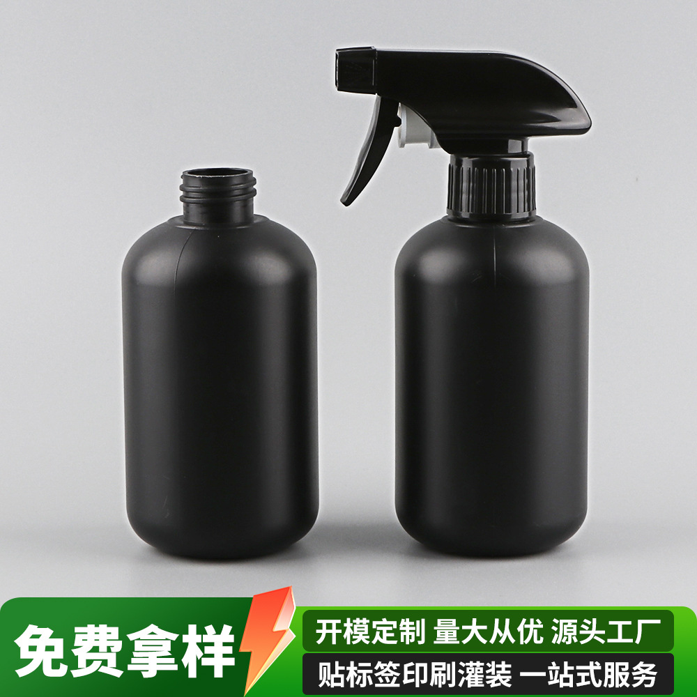 맞춤형 HDPE 블로운 성형 둥근 어깨 플라스틱 병 350ml 클리너 소독제 스프레이 병 350ml 포장