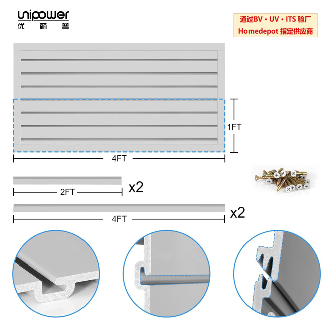 Fábrica al por mayor de pared de PVC 4FT * 8FT tablero de ranura pared herramientas de almacenamiento colgando tablero de pared slatwall entrega rápida