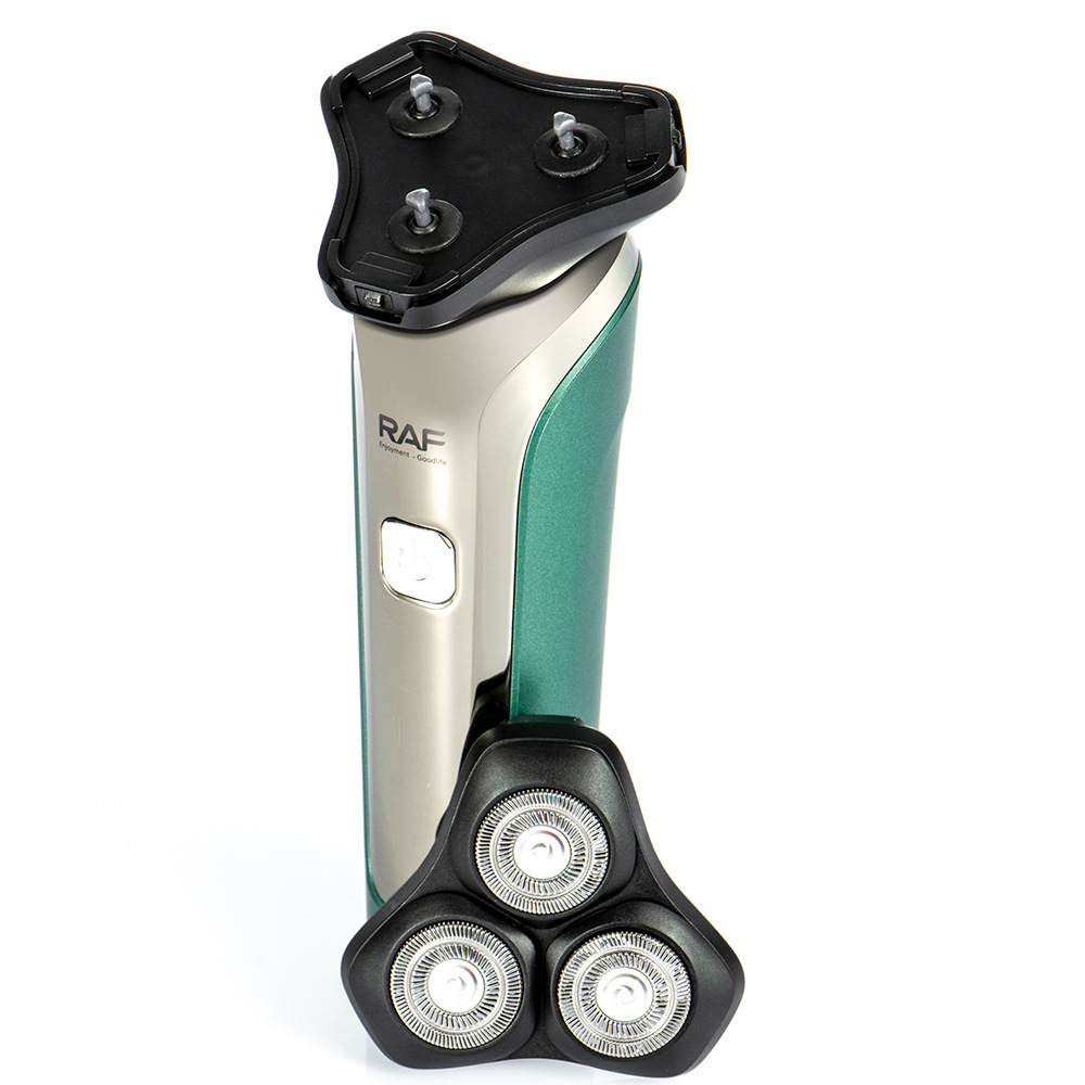 Afeitadora eléctrica de carga transfronteriza RAF afeitadora lavada de tres cabezales eléctrico de tres cabezales pantalla digital flotante independiente portátil