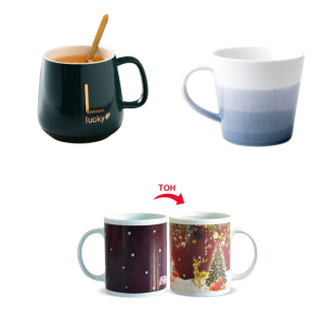 Factory ceramic coffee cup flower tea cup large capacity mug with tea drain Cup wholesale color change foreign trade Cup