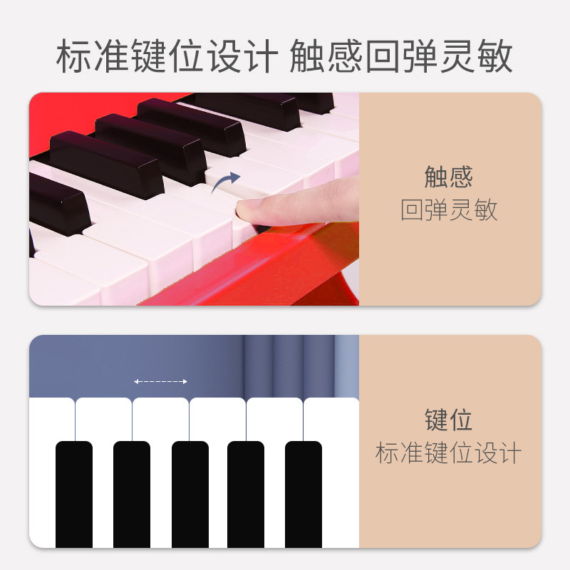 Fábrica directa de bebés piano de madera para niños piano electrónico puede tocar música de puzzle juguetes de madera