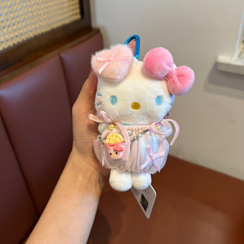正版kt挂件HelloKitty三丽鸥毛绒公仔玩偶钥匙扣可爱包挂饰礼物|undefined