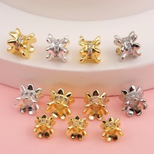 18K�~僽�߱�ɫ΢��ʯ�p�^����С�U������diy�ֹ������Ʒ���