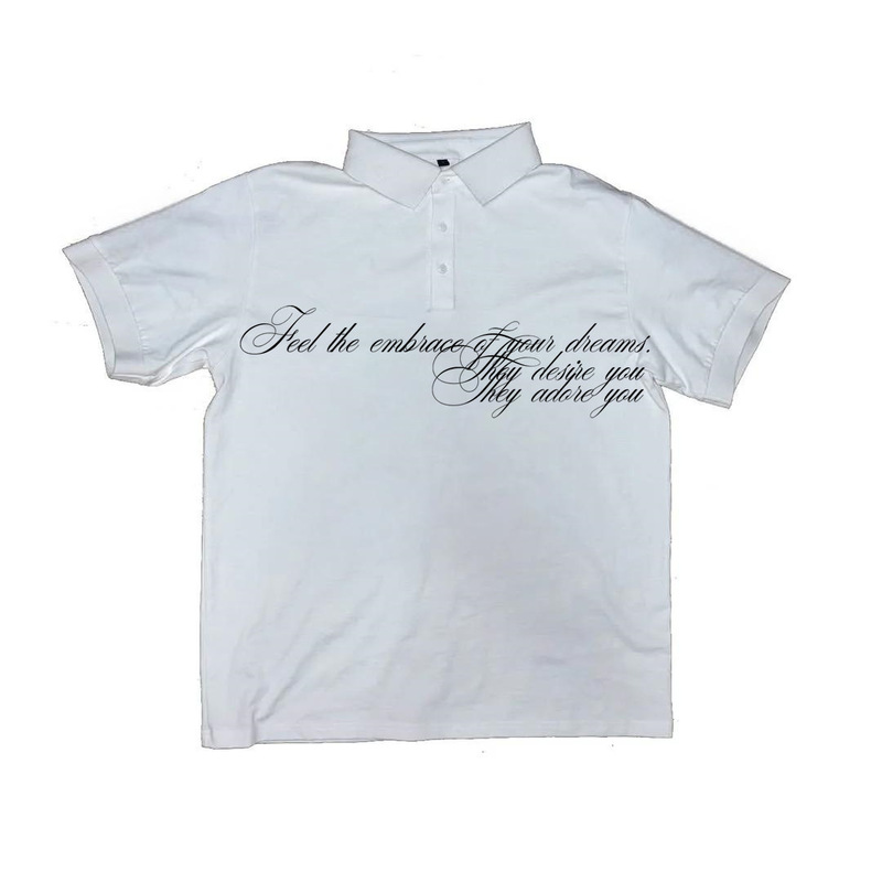 European and American Cross-Border Short-Sleeved Summer Dark Text Printed Polo Shirt T-Shirt High Street Y2K Retro Top Casual Wear