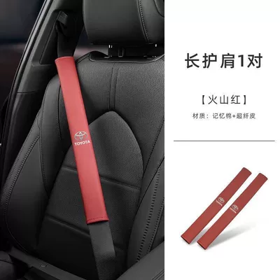 Seat belt shoulder pad soft anti-wear protective cover - toyota-original-model-seatbelt-shoulder-pads-33cm-volcanic-red-1-pair
