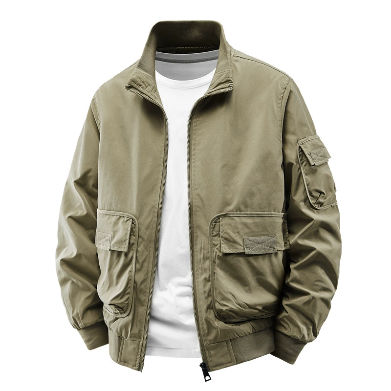 Весенний и осенний новый мужской воротник летающая куртка сплошной цвет повседневная корейская модная спортивная куртка топ мужской