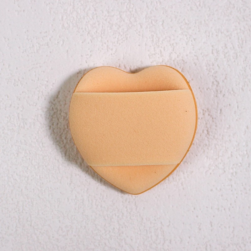 Corazón de dedo pulgar dedo polvo de cojín de aire para secar y húmedo de doble uso de polvo de blindaje facial algodón de maquillaje de alta elasticidad
